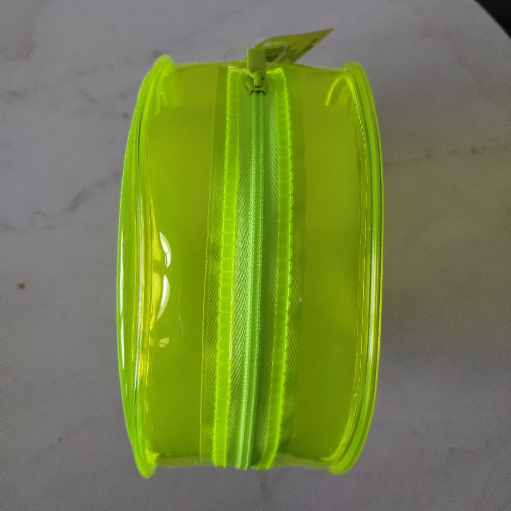 Smiley Face Neon Yellow Clear Pouch NWT - Picture 2 of 3